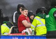 1 January 2024; Jack O'Donoghue of Munster leaves the field to receive medical attention for an injury during the United Rugby Championship match between Connacht and Munster at The Sportsground in Galway. Photo by Piaras Ó Mídheach/Sportsfile