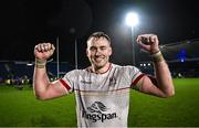 1 January 2024; Kieran Treadwell of Ulster celebrates after the United Rugby Championship match between Leinster and Ulster at RDS Arena in Dublin. Photo by Ramsey Cardy/Sportsfile