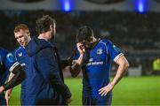 1 January 2024; Harry Byrne of Leinster, right, and teammate Caelan Doris after their side's defeat in the United Rugby Championship match between Leinster and Ulster at RDS Arena in Dublin. Photo by Harry Murphy/Sportsfile