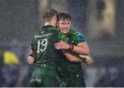 1 January 2024; Connacht players Cian Prendergast, right, and Niall Murray after their side's victory in the United Rugby Championship match between Connacht and Munster at The Sportsground in Galway. Photo by Seb Daly/Sportsfile