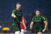 1 January 2024; Connacht players Niall Murray, left, and Denis Buckley during the United Rugby Championship match between Connacht and Munster at The Sportsground in Galway. Photo by Seb Daly/Sportsfile