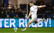 1 January 2024; John Cooney of Ulster kicks a conversion during the United Rugby Championship match between Leinster and Ulster at RDS Arena in Dublin. Photo by John Dickson/Sportsfile
