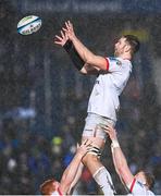 1 January 2024; Iain Henderson of Ulster takes possession in a line-out during the United Rugby Championship match between Leinster and Ulster at RDS Arena in Dublin. Photo by Harry Murphy/Sportsfile