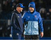 1 January 2024; Leinster senior coach Jacques Nienaber and Ulster head coach Dan McFarland before the United Rugby Championship match between Leinster and Ulster at RDS Arena in Dublin. Photo by Harry Murphy/Sportsfile