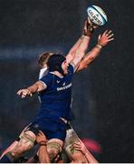 1 January 2024; Ryan Baird of Leinster steals possession in the lineout during the United Rugby Championship match between Leinster and Ulster at RDS Arena in Dublin. Photo by Ramsey Cardy/Sportsfile