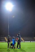 2 January 2024; Kerry coach Shane Briggs sets out the warm up drills with the help of Jack, left, and Fionn Molumphy, sons of Kerry manager Stephen Molumphy, before the Co-Op Superstores Munster Hurling League Group B match between Kerry and Waterford at Austin Stack Park in Tralee, Kerry. Photo by Brendan Moran/Sportsfile