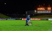 2 January 2024; Fionn Molumphy, son of Kerry manager Stephen Molumphy, pucks a few balls as he helps set out the warm up drills before the Co-Op Superstores Munster Hurling League Group B match between Kerry and Waterford at Austin Stack Park in Tralee, Kerry. Photo by Brendan Moran/Sportsfile