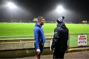 2 January 2024; Mullinahone GAA club members, Graham Horan, left, who plays for Kerry and Eoin Kelly, who is a Waterford selector, before the Co-Op Superstores Munster Hurling League Group B match between Kerry and Waterford at Austin Stack Park in Tralee, Kerry. Photo by Brendan Moran/Sportsfile