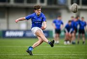 3 January 2024; Matthew Cunningham of North Midlands kicks to miss the game-winning conversion during the BearingPoint Shane Horgan Cup Round 2 match between Metro and North Midlands at Energia Park in Dublin. Photo by Ben McShane/Sportsfile