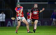 16 December 2023; John Headd of St Thomas' and Patrick Fitzgerald of Ballygunner during the AIB GAA Hurling All-Ireland Senior Club Championship semi-final match between St Thomas' of Galway and Ballygunner of Waterford at Laois Hire O'Moore Park in Portlaoise, Laois. Photo by Ben McShane/Sportsfile