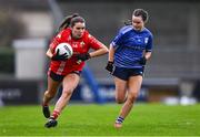 17 December 2023; Kate O'Donovan of O'Donovan Rossa and Aisling Cummins of Claremorris during the Currentaccount.ie LGFA All-Ireland Junior Club Championship final match between Claremorris of Mayo and O'Donovan Rossa of Cork at Parnell Park in Dublin. Photo by Ben McShane/Sportsfile