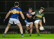 3 January 2024; Dylan Casey of Kerry in action against Jimmy Feehan, left, and Cathal Deely of Tipperary during the McGrath Cup Group A match between Kerry and Tipperary at Austin Stack Park in Tralee, Kerry. Photo by Brendan Moran/Sportsfile
