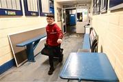 3 January 2024; Harry McCluskey, age 12, helps to bring the Derry team gear to their dressing room before the Bank of Ireland Dr McKenna Cup Group B match between Cavan and Derry at Kingspan Breffni in Cavan. Photo by Piaras Ó Mídheach/Sportsfile
