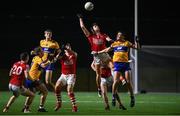 3 January 2024; Paul Walsh of Cork in action against Brian McNamara of Clare during the McGrath Cup Group B match between between Clare and Cork at Clarecastle GAA Astro Pitch in Clarecastle, Clare. Photo by Eóin Noonan/Sportsfile