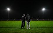 3 January 2024; Kerry manager Jack O'Connor is interviewed by Irish Examiner journalist Tony Leen after the McGrath Cup Group A match between Kerry and Tipperary at Austin Stack Park in Tralee, Kerry. Photo by Brendan Moran/Sportsfile