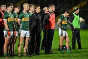 3 January 2024; Kerry manager Jack O'Connor stands with his players during the playing of Amhrán na bhFiann before the McGrath Cup Group A match between Kerry and Tipperary at Austin Stack Park in Tralee, Kerry. Photo by Brendan Moran/Sportsfile