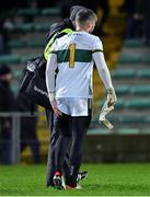 3 January 2024; Kerry goalkeeper Shane Murphy leaves the pitch after sustaining an injury in the warm up before the McGrath Cup Group A match between Kerry and Tipperary at Austin Stack Park in Tralee, Kerry. Photo by Brendan Moran/Sportsfile