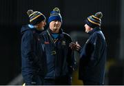 3 January 2024; Tipperary manager Paul Kelly, right, with skills performance coaches Michael O'Sullivan, left, and Hugh Kenny before the McGrath Cup Group A match between Kerry and Tipperary at Austin Stack Park in Tralee, Kerry. Photo by Brendan Moran/Sportsfile