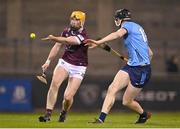 4 January 2024; Niall Mitchell of Westmeath in action against Ciarán Foley of Dublin during the Dioralyte Walsh Cup Round 1 match between Dublin and Westmeath at Parnell Park in Dublin. Photo by Sam Barnes/Sportsfile