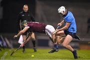 4 January 2024; Darragh Clinton of Westmeath in action against Conor Donohoe of Dublin during the Dioralyte Walsh Cup Round 1 match between Dublin and Westmeath at Parnell Park in Dublin. Photo by Sam Barnes/Sportsfile