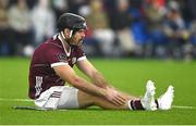 4 January 2024; MacDara Ó'Bearra of Galway reacts during the Connacht Hurling League semi-final match between Galway and New York at University of Galway Connacht GAA AirDome in Bekan, Mayo. Photo by Tyler Miller/Sportsfile