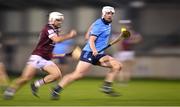 4 January 2024; Conor Donohoe of Dublin in action against Michael Daly of Westmeath during the Dioralyte Walsh Cup Round 1 match between Dublin and Westmeath at Parnell Park in Dublin. Photo by Sam Barnes/Sportsfile