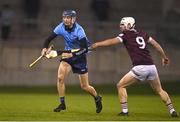 4 January 2024; Brian Hayes of Dublin in action against Michael Daly of Westmeath during the Dioralyte Walsh Cup Round 1 match between Dublin and Westmeath at Parnell Park in Dublin. Photo by Sam Barnes/Sportsfile