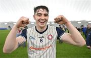 4 January 2024; Adam Loughlin Stones of New York celebrates after his side's victory in the Connacht Hurling League semi-final match between Galway and New York at University of Galway Connacht GAA AirDome in Bekan, Mayo. Photo by Tyler Miller/Sportsfile