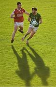 9 December 2023; Jack O'Connor of Meath in action against Maurice Shanley of Cork during the Teddy McCarthy Football Tribute Game between Cork and Meath at Páirc Uí Chaoimh in Cork. Photo by Eóin Noonan/Sportsfile