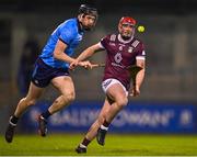 4 January 2024; Darragh Egerton of Westmeath in action against Ciarán Foley of Dublin during the Dioralyte Walsh Cup Round 1 match between Dublin and Westmeath at Parnell Park in Dublin. Photo by Sam Barnes/Sportsfile