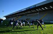 6 January 2024; Kildare players warm up before the Dioralyte O'Byrne Cup quarter-final match between Wexford and Kildare at Chadwicks Wexford Park in Wexford. Photo by Sam Barnes/Sportsfile