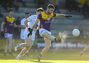 6 January 2024; Richie Waters of Wexford in action against Calum Bolton of Kildare during the Dioralyte O'Byrne Cup quarter-final match between Wexford and Kildare at Chadwicks Wexford Park in Wexford. Photo by Sam Barnes/Sportsfile
