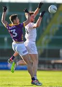 6 January 2024; Shane Farrell of Kildare in action against Gavin Sheehan of Wexford during the Dioralyte O'Byrne Cup quarter-final match between Wexford and Kildare at Chadwicks Wexford Park in Wexford. Photo by Sam Barnes/Sportsfile