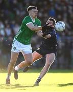 6 January 2024; Cillian Fahy of Limerick in action against Conor Geaney of Kerry during the McGrath Cup Group A match between Limerick and Kerry at Mick Neville Park in Rathkeale, Limerick. Photo by Harry Murphy/Sportsfile