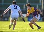 6 January 2024; Liam Coleman of Wexford in action against Killian Galligan of Kildare during the Dioralyte O'Byrne Cup quarter-final match between Wexford and Kildare at Chadwicks Wexford Park in Wexford. Photo by Sam Barnes/Sportsfile