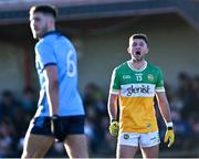 6 January 2024; Ruairí McNamee of Offaly encourages team-mates during the Dioralyte O'Byrne Cup quarter-final match between Offaly and Dublin at Gracefield GAA club in Kilmalogue, Offaly Photo by Piaras Ó Mídheach/Sportsfile