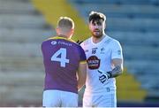 6 January 2024; Kevin O'Callaghan of Kildare and Darragh Lyons of Wexford shake hands after the Dioralyte O'Byrne Cup quarter-final match between Wexford and Kildare at Chadwicks Wexford Park in Wexford. Photo by Sam Barnes/Sportsfile