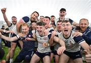 6 January 2024; New York players, including Colin O'Brien, 4, celebrate after their side's victory in the Connacht Hurling League Cup final match between New York and Mayo at University of Galway Connacht GAA AirDome in Bekan, Mayo. Photo by Tyler Miller/Sportsfile
