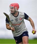 6 January 2024; Ruadhan Mulrooney of New York during the Connacht Hurling League Cup final match between New York and Mayo at University of Galway Connacht GAA AirDome in Bekan, Mayo. Photo by Tyler Miller/Sportsfile