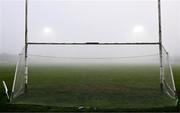7 January 2024; A general view of a goal in heavy fog before the Dioralyte Walsh Cup Round 2 match between Carlow and Kilkenny at Netwatch Cullen Park in Carlow. Photo by Sam Barnes/Sportsfile