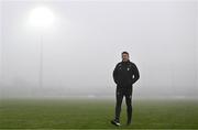 7 January 2024; Kilkenny manager Derek Lyng inspects the pitch in heavy fog before the Dioralyte Walsh Cup Round 2 match between Carlow and Kilkenny at Netwatch Cullen Park in Carlow. Photo by Sam Barnes/Sportsfile