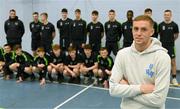 20 March 2023; Republic of Ireland U21 international Killian Phillips on a visit to the Football and Fitness Transition Year course in Corduff Sports Centre, Dublin. Photo by Stephen McCarthy/Sportsfile