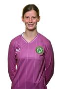 21 August 2023; Goalkeeper Jenna Willoughby poses for a portrait during a Republic of Ireland Women U16's squad portrait session at the Hilton Hotel, Malahide Road in Dublin. Photo by Ben McShane/Sportsfile