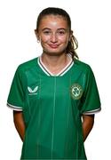 21 August 2023; Lauren Bowe poses for a portrait during a Republic of Ireland Women U16's squad portrait session at the Hilton Hotel, Malahide Road in Dublin. Photo by Ben McShane/Sportsfile