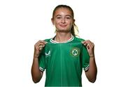 21 August 2023; Lauren Bowe poses for a portrait during a Republic of Ireland Women U16's squad portrait session at the Hilton Hotel, Malahide Road in Dublin. Photo by Ben McShane/Sportsfile