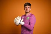 4 September 2023; Goalkeeper Josh Keeley poses for a portrait during a Republic of Ireland U21's squad portrait session at the Carlton Hotel in Blanchardstown, Dublin. Photo by Stephen McCarthy/Sportsfile