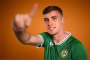 4 September 2023; Matt Healy poses for a portrait during a Republic of Ireland U21's squad portrait session at the Carlton Hotel in Blanchardstown, Dublin. Photo by Stephen McCarthy/Sportsfile