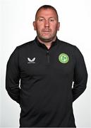 4 September 2023; Assistant head coach Alan Reynolds poses for a portrait during a Republic of Ireland U21's squad portrait session at the Carlton Hotel in Blanchardstown, Dublin. Photo by Tyler Miller/Sportsfile