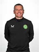 4 September 2023; Manager Jim Crawford poses for a portrait during a Republic of Ireland U21's squad portrait session at the Carlton Hotel in Blanchardstown, Dublin. Photo by Tyler Miller/Sportsfile