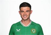 4 September 2023; James Furlong poses for a portrait during a Republic of Ireland U21's squad portrait session at the Carlton Hotel in Blanchardstown, Dublin. Photo by Tyler Miller/Sportsfile